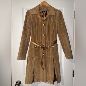 Dolce&Gabana Women's corduroy Coat with Gold Accents